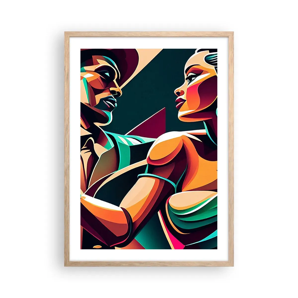 Plagát v ráme zo svetlého duba - V rytme srdca - 50x70 cm