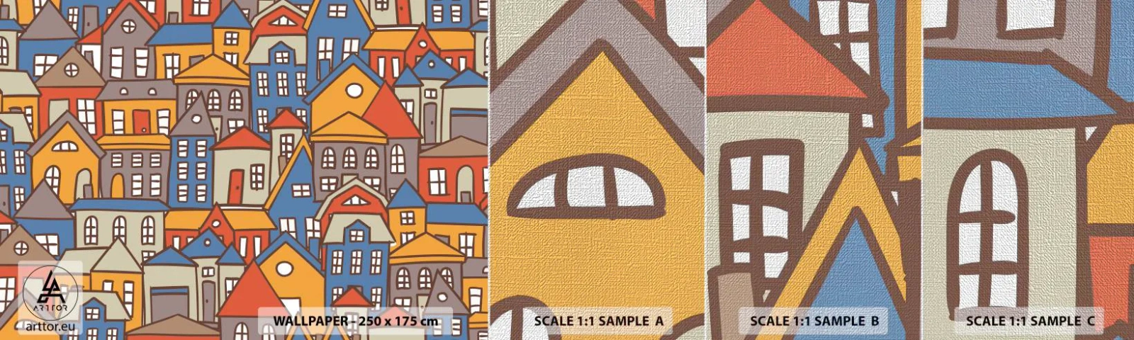 Vzorka fototapety Premium Canvas - Za domom dom - Mesto, Architektúra, Staré Mesto - 100x30 cm