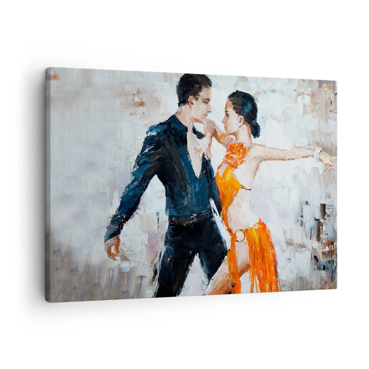 Obraz na plátne - Dynamický pár tancuje v latinskoamerickom štýle. - 70x50cm - Dirty dancing - Moderná nástenná dekorácia do obývacej izby a spálne ARTTOR
