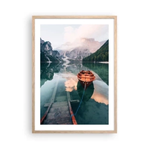 Plagát v ráme zo svetlého duba - Pokojný spánok hôr - 50x70 cm