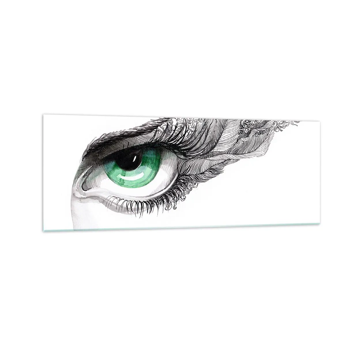 Obraz na skle - Krásna a pripravená zaútočiť - 140x50 cm