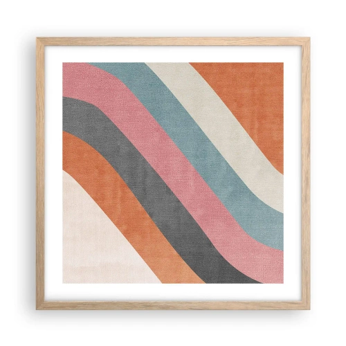 Plagát v ráme zo svetlého duba - Diagonálna kompozícia – pohyb - 50x50 cm