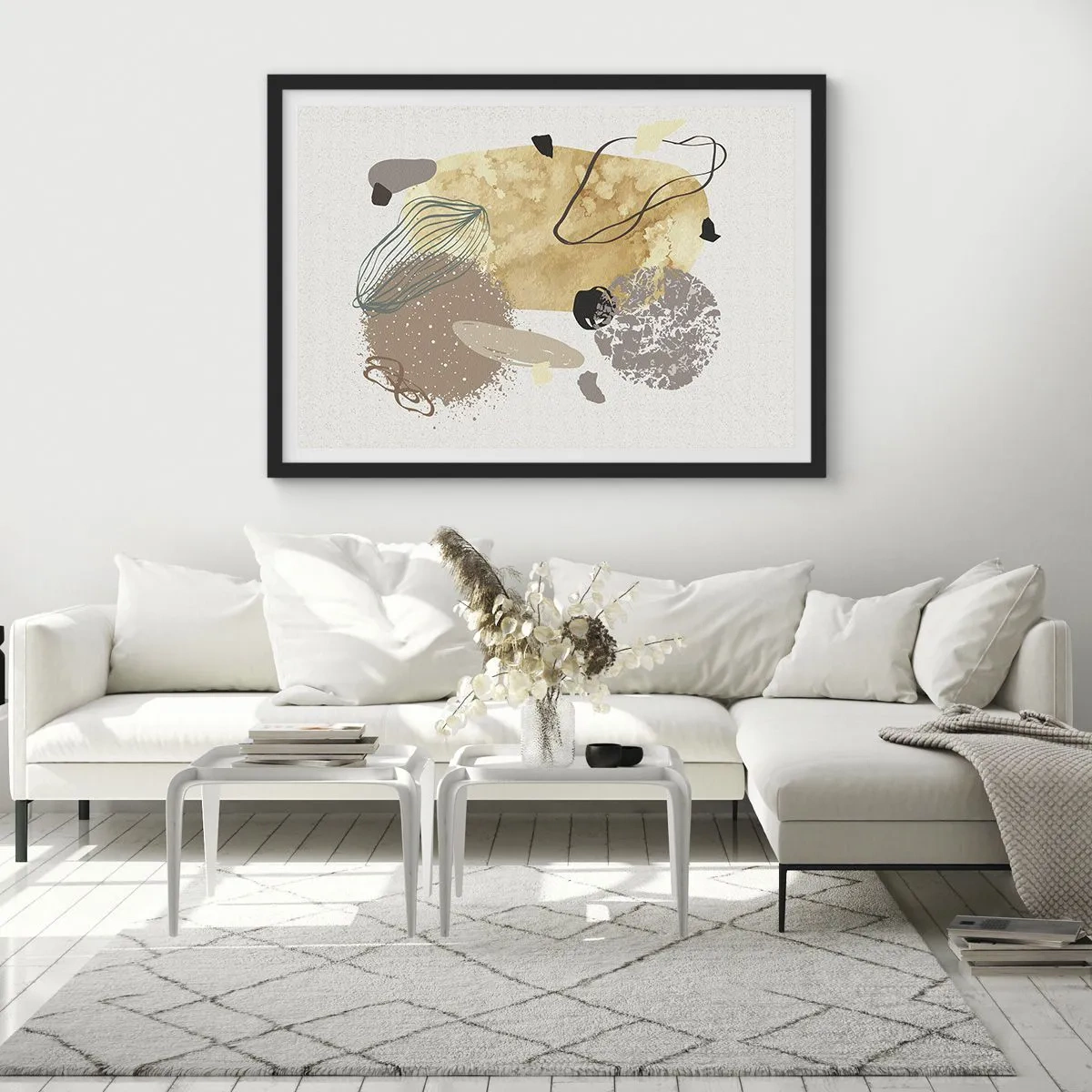 Plagát v čiernom ráme - Abstraktná slivka - 70x50 cm