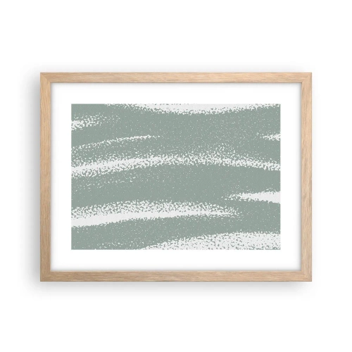 Plagát v ráme zo svetlého duba - Abstrakcia v zimnom štýle - 40x30 cm