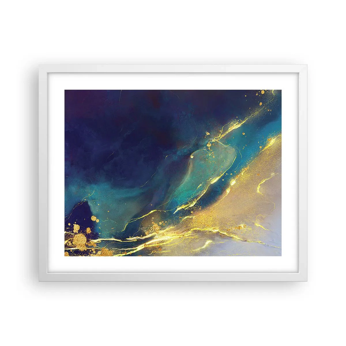 Plagát v bielom ráme - Zlatý močiar - 50x40 cm