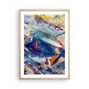 Plagát v ráme zo svetlého duba - Chaos farieb - 50x70 cm