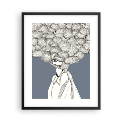 Plagát v čiernom ráme - S hlavou v oblakoch - 40x50 cm
