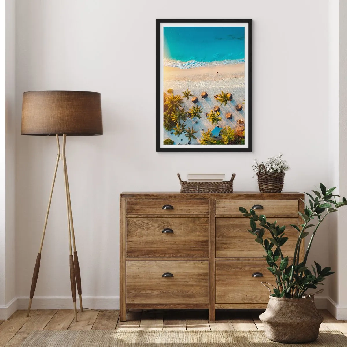 Plagát v čiernom ráme - Vitaj v raji - 40x50 cm