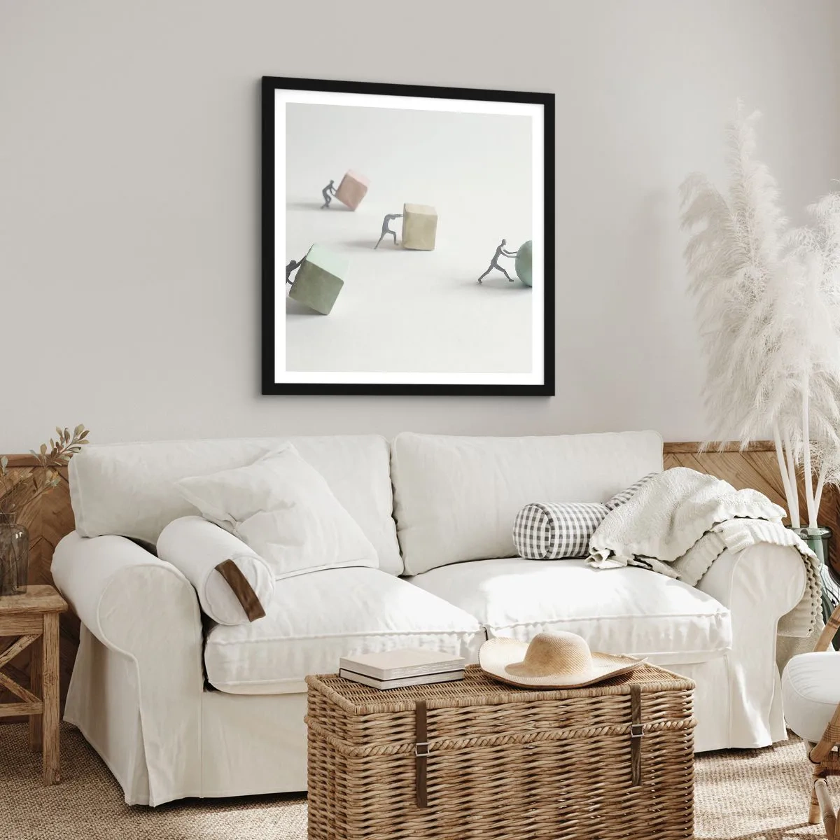 Plagát v čiernom ráme - Život samotný - 40x40 cm