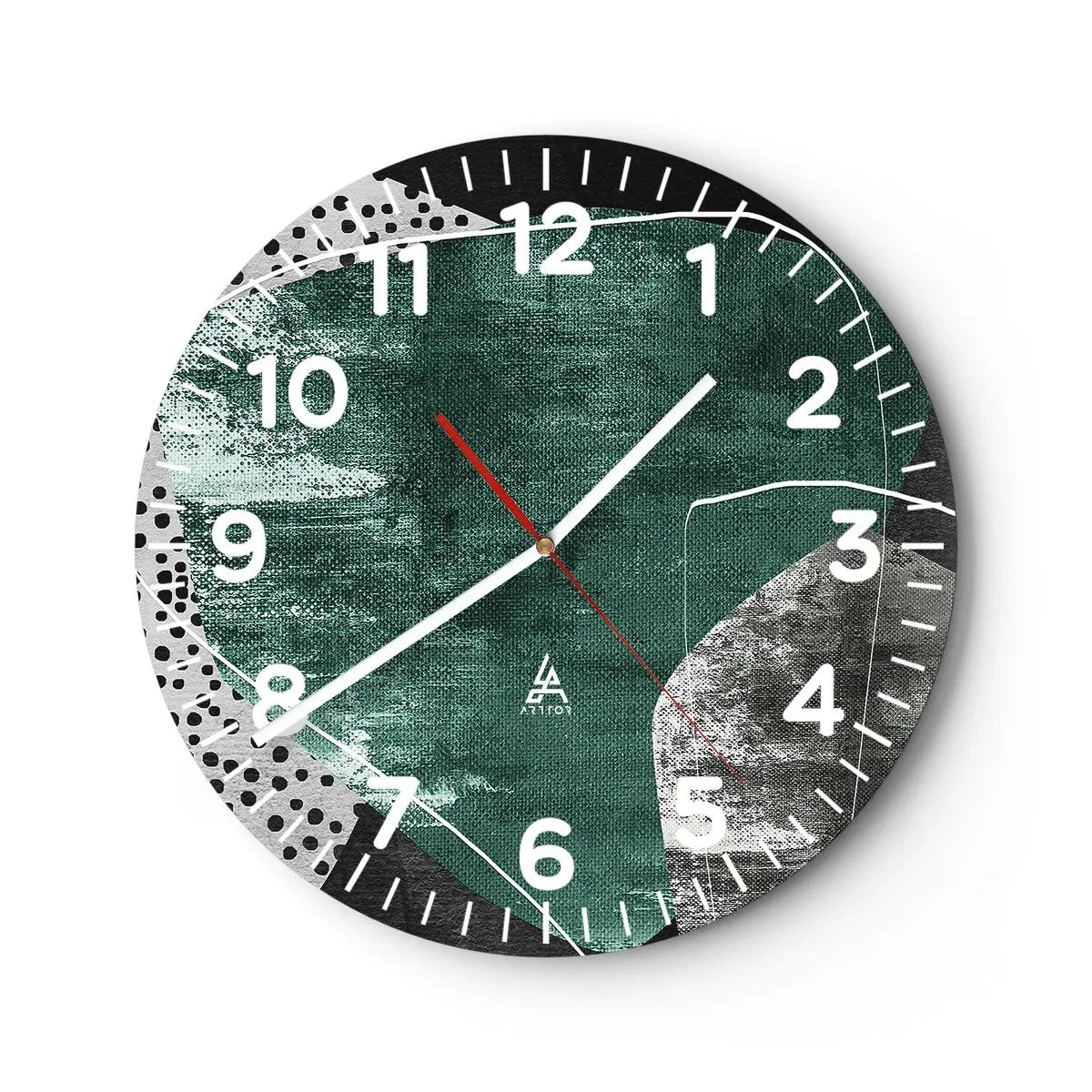 Nástenné hodiny - Farebná abstrakcia so zlatou vločkou - 30x30 cm