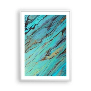 Plagát v bielom ráme - Tyrkysový príliv - 50x70 cm