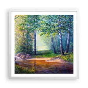 Plagát v bielom ráme - Idylické prostredie - 60x60 cm
