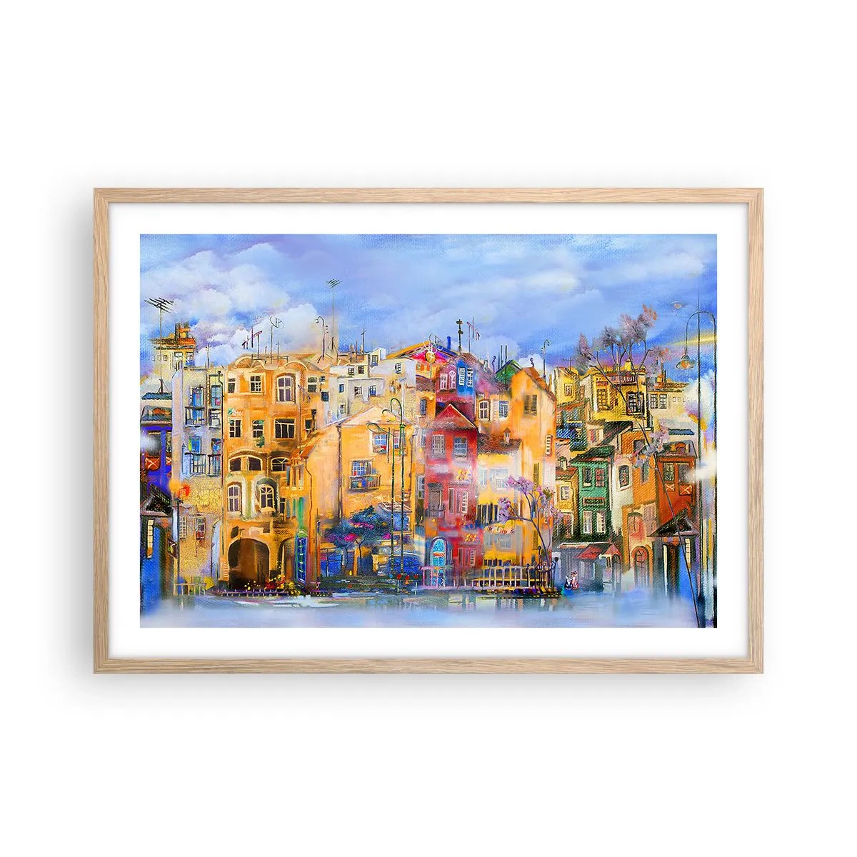 Plagát v ráme zo svetlého duba - Sme spolu - 70x50 cm