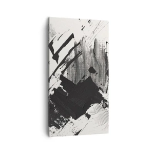 Obraz na plátne - Abstrakcia – expresia čiernej - 45x80 cm