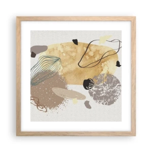 Plagát v ráme zo svetlého duba - Abstraktná slivka - 40x40 cm