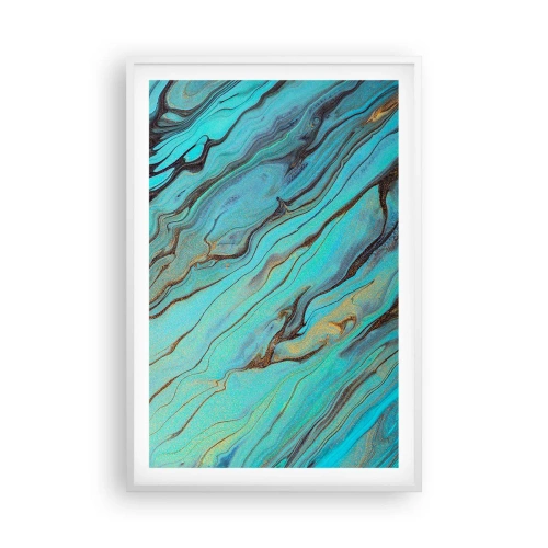 Plagát v bielom ráme - Tyrkysový príliv - 61x91 cm