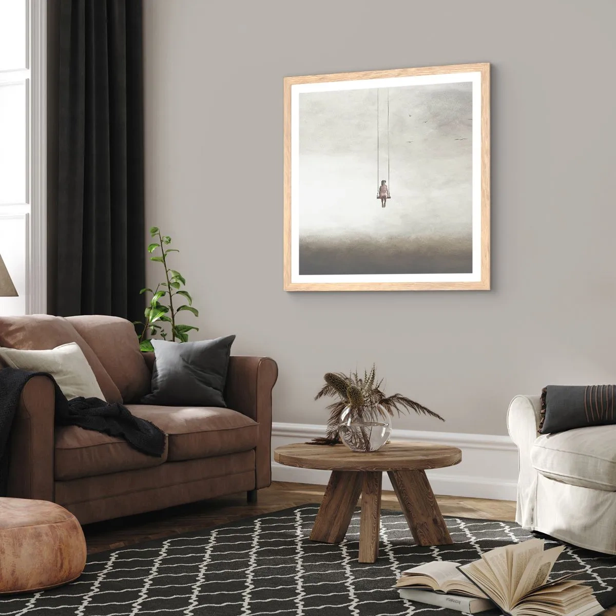 Plagát v ráme zo svetlého duba - Dieťa v nás - 40x40 cm