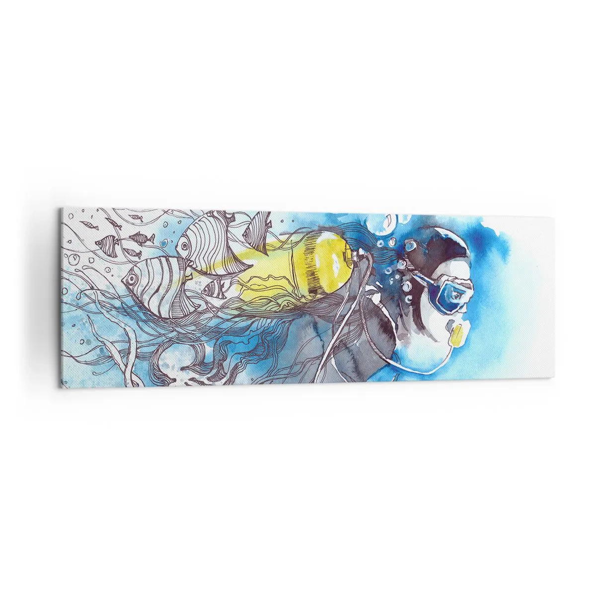 Obraz na plátne - Veľká modrá - 160x50 cm