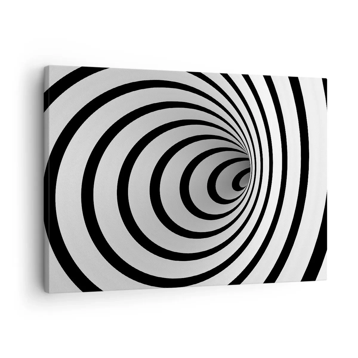 Obraz na plátne - Čiernobiela špirála vytvárajúca hypnotický efekt - 70x50cm - Tiež nemôžete odolať? - Moderná nástenná dekorácia do obývacej izby a spálne ARTTOR
