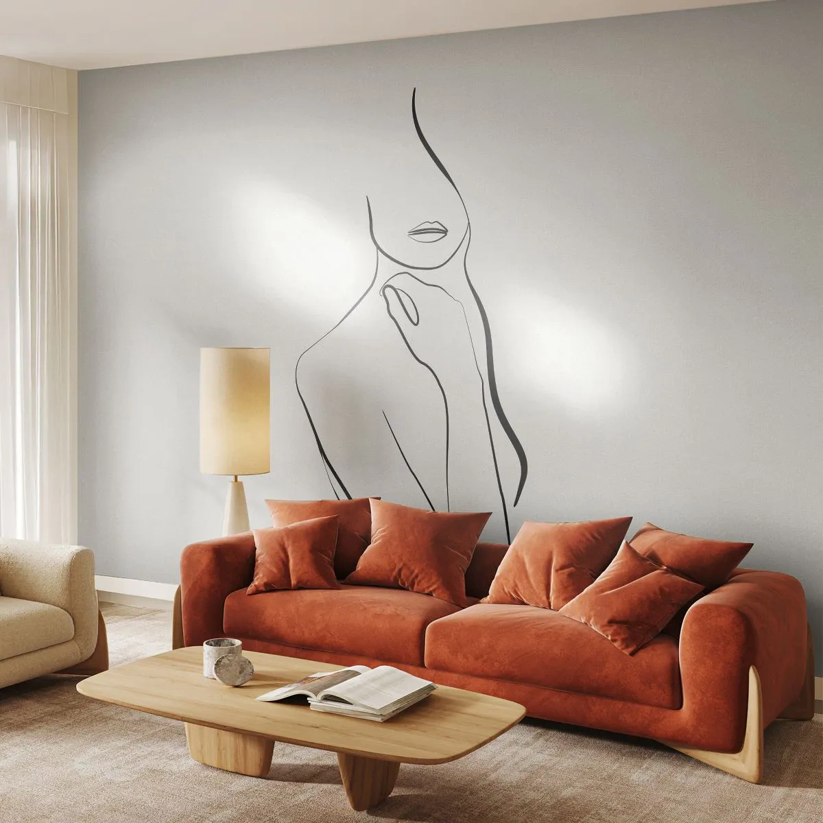 Fototapeta Standard Eco - Vlna melanchólie - Abstrakcia, Ženské telo, Grafika - 200x140 cm