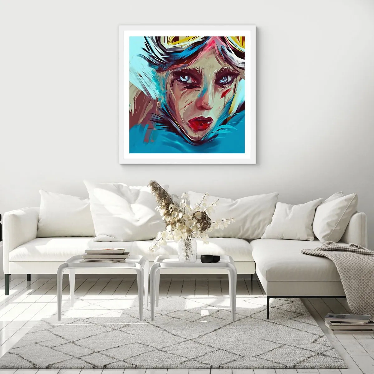 Plagát v bielom ráme - Silničná bojovníčka - 60x60 cm