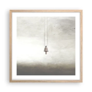 Plagát v ráme zo svetlého duba - Dieťa v nás - 50x50 cm