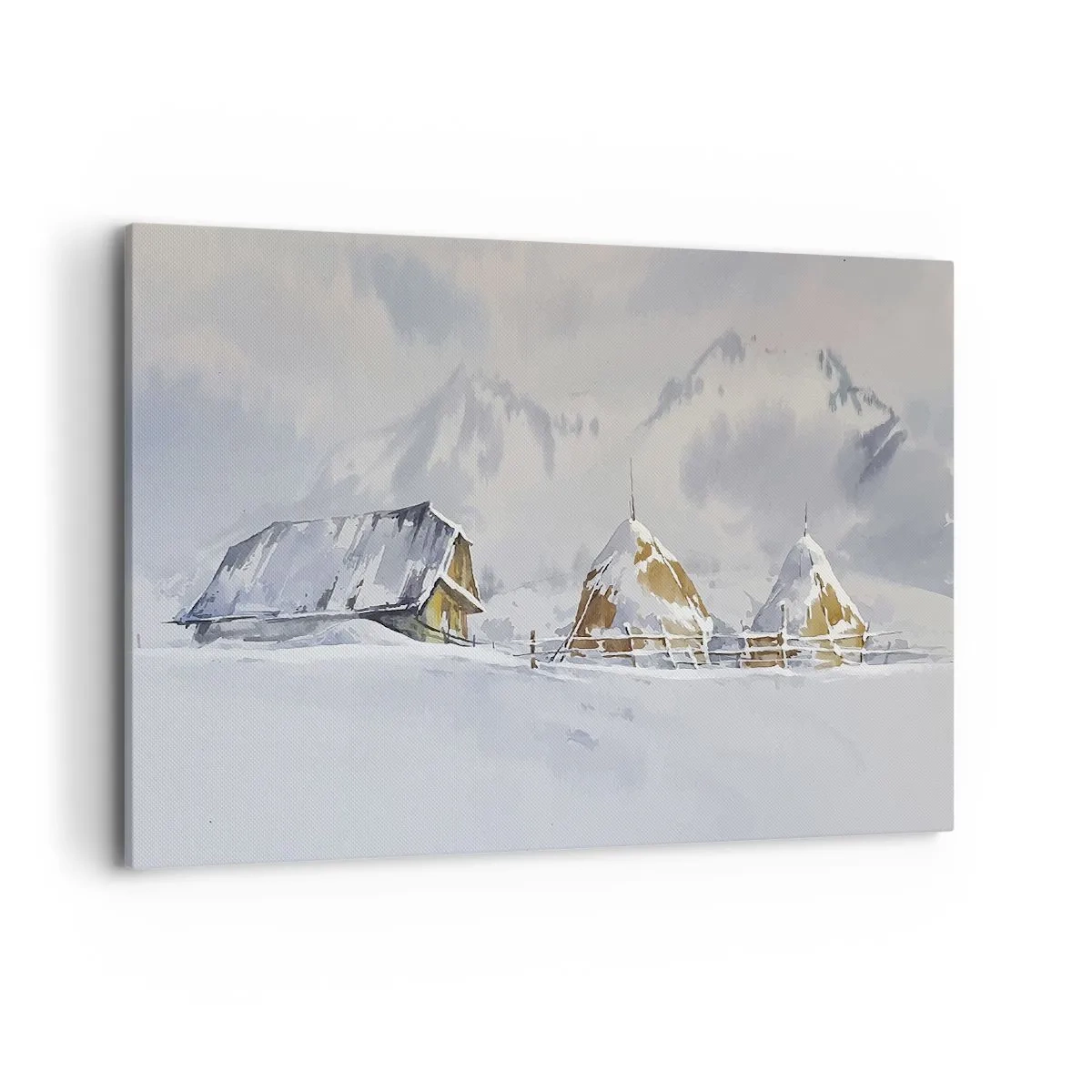 Obraz na plátne - V zasneženom údolí - 100x70 cm