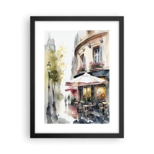 Plagát v čiernom ráme - Parížske ráno - 30x40 cm