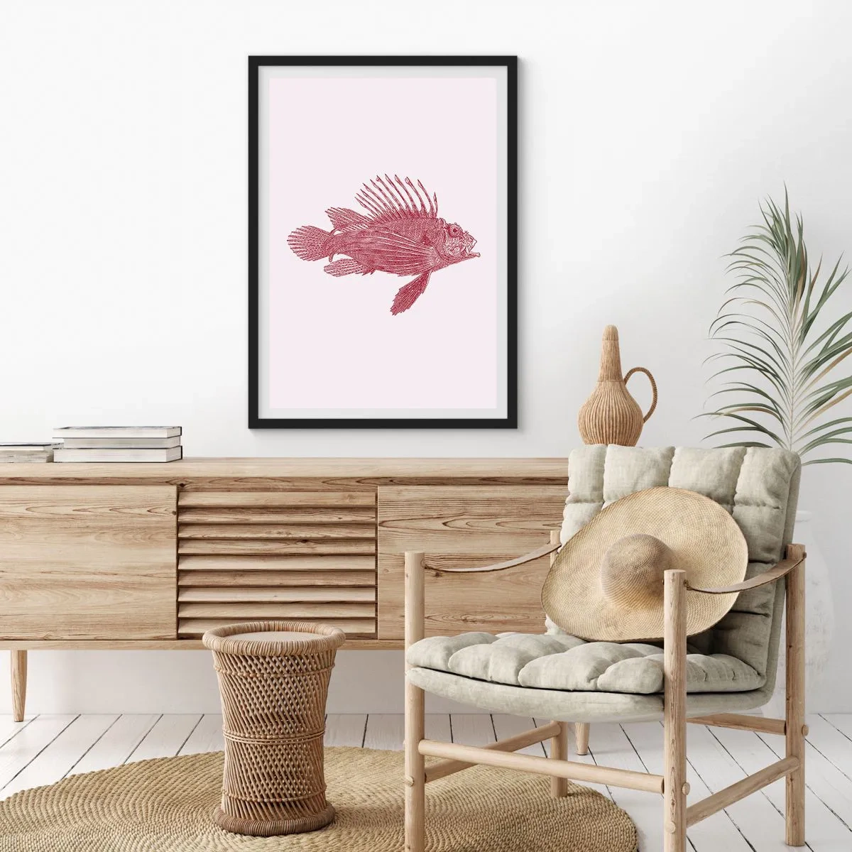 Plagát v čiernom ráme - Obyvateľka exotických vôd - 61x91 cm