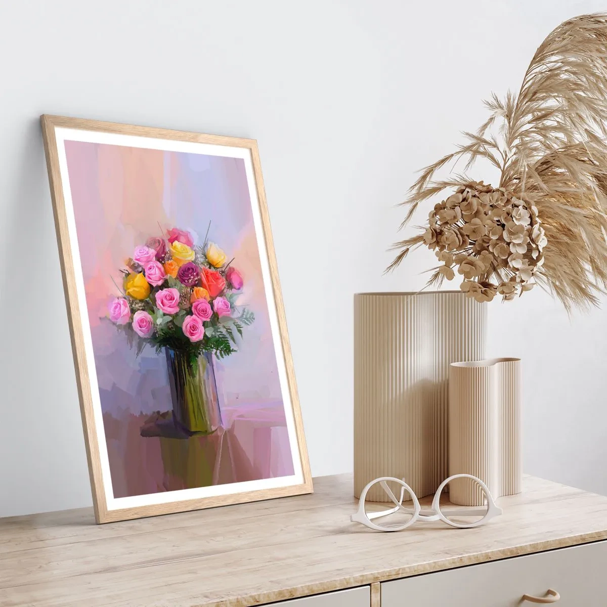 Plagát v ráme zo svetlého duba - Zachytená krása - 61x91 cm