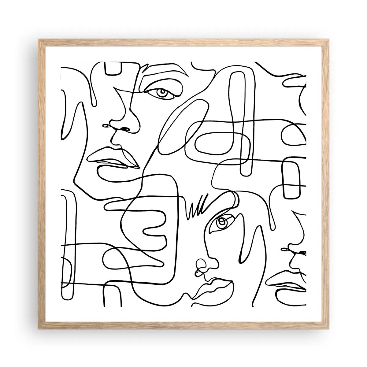 Plagát v ráme zo svetlého duba - V spletených emóciách - 60x60 cm