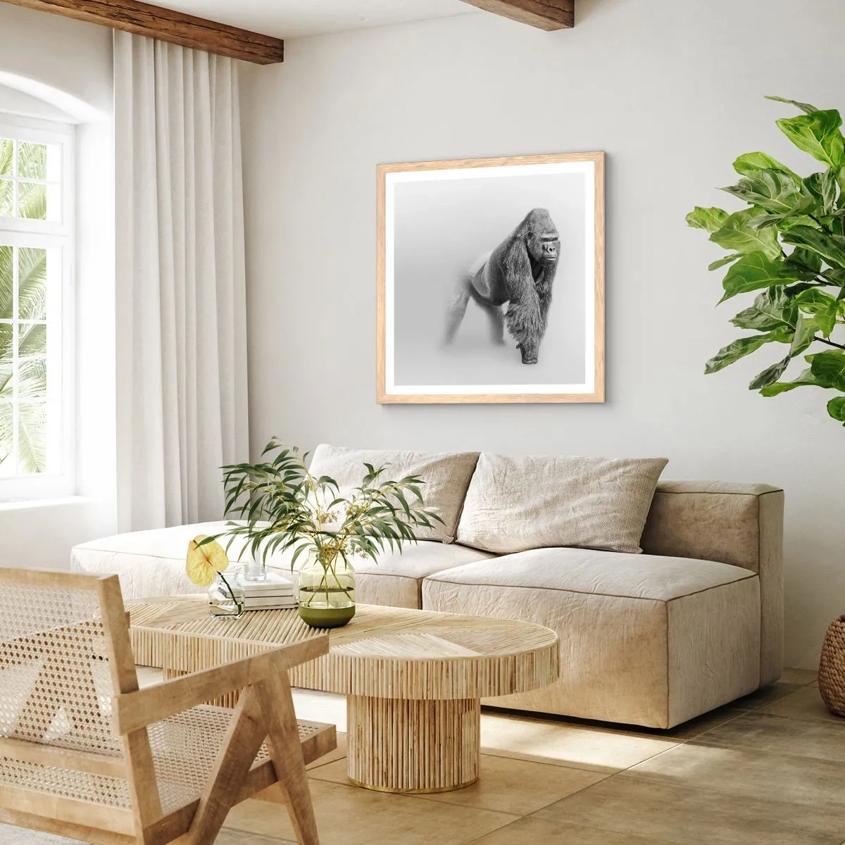 Plagát v ráme zo svetlého duba - Istý si svojou silou - 40x40 cm