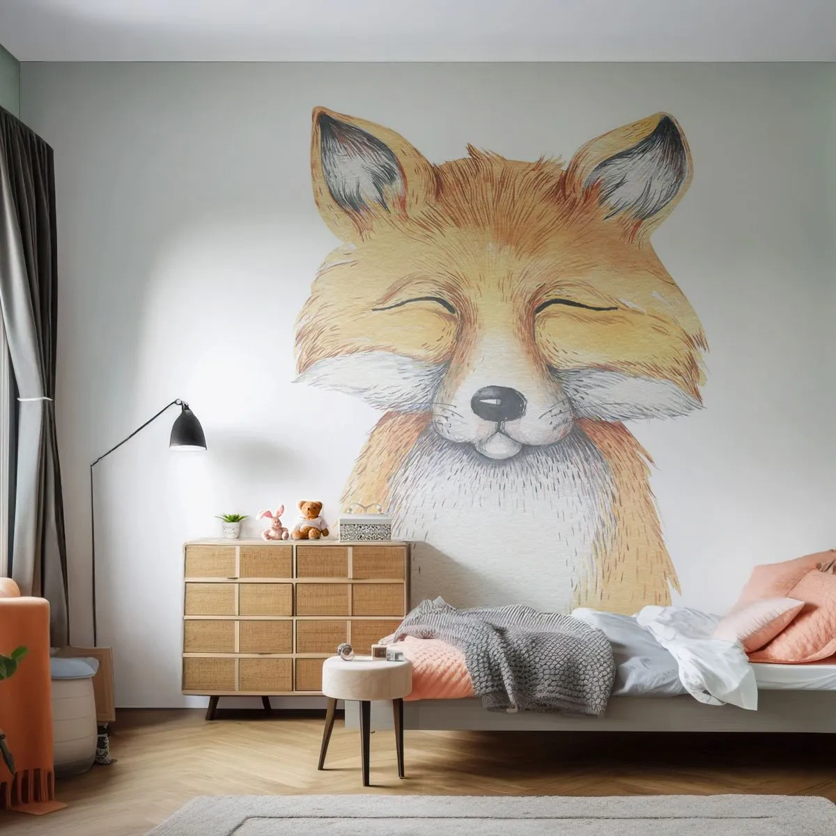 Samolepiaca Fototapeta Deluxe Sticker - Líščia rozladenosť - Pre deti, Fox, Priateľstvo - 250x175 cm