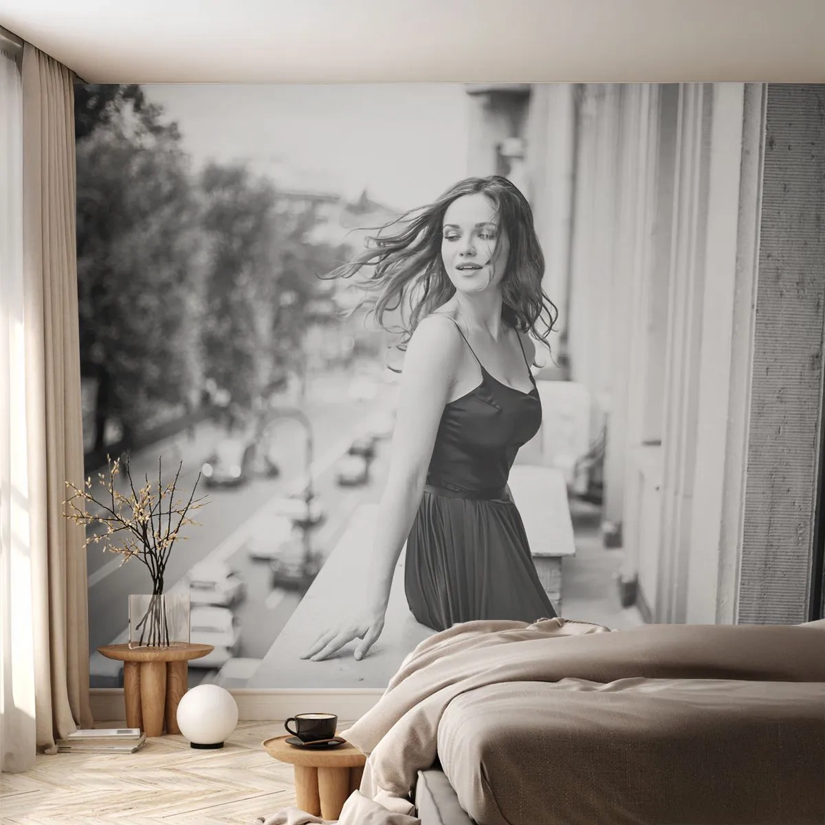 Samolepiaca Fototapeta Deluxe Sticker - Určite Parížanka - Žena, Mesto, Architektúra - 250x175 cm