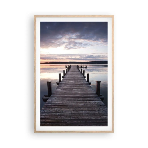 Plagát v ráme zo svetlého duba - Tichá hranica medzi dňom a nocou - 61x91 cm