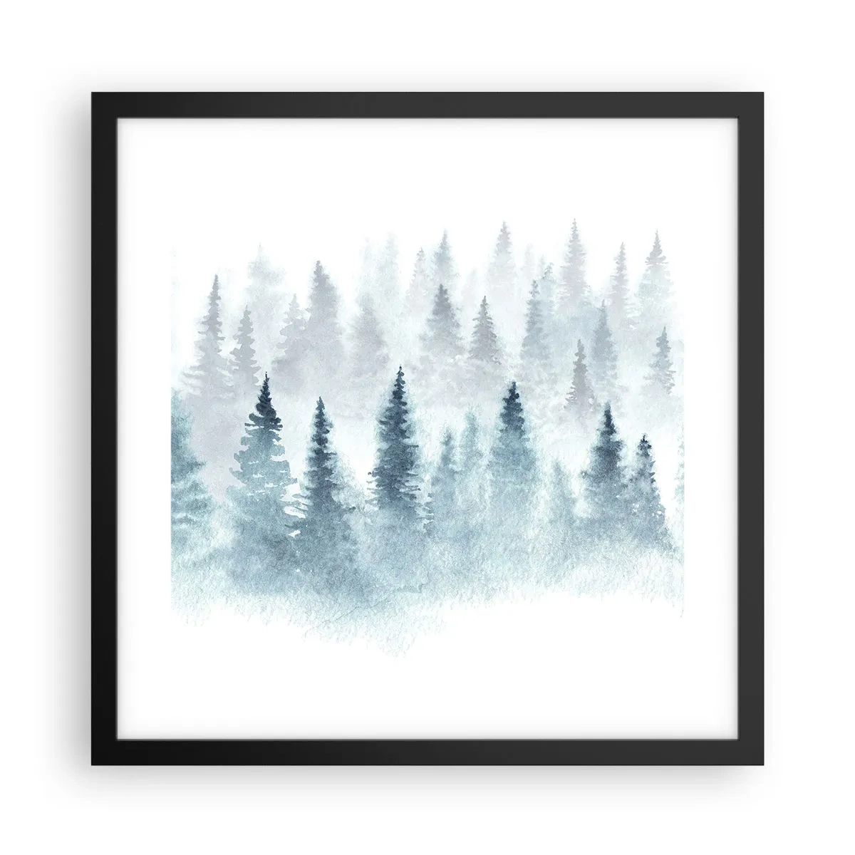 Plagát v čiernom ráme - Zahalené hmlou - 40x40 cm
