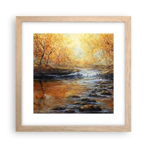 Plagát v ráme zo svetlého duba - Zlatý potok - 30x30 cm