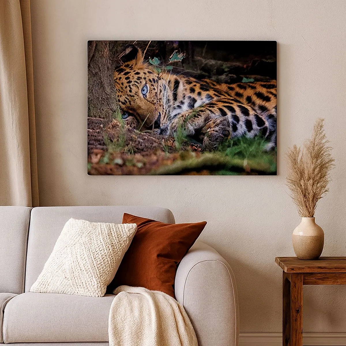 Obraz na plátne - Leopard ležiaci v tieni stromov - 70x50cm - Ver mi - Moderná nástenná dekorácia do obývacej izby a spálne ARTTOR