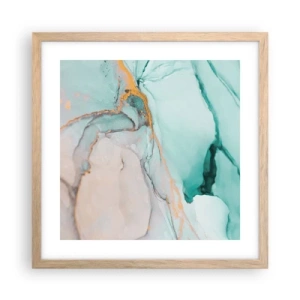 Plagát v ráme zo svetlého duba - Tanec tvarov a farieb - 40x40 cm