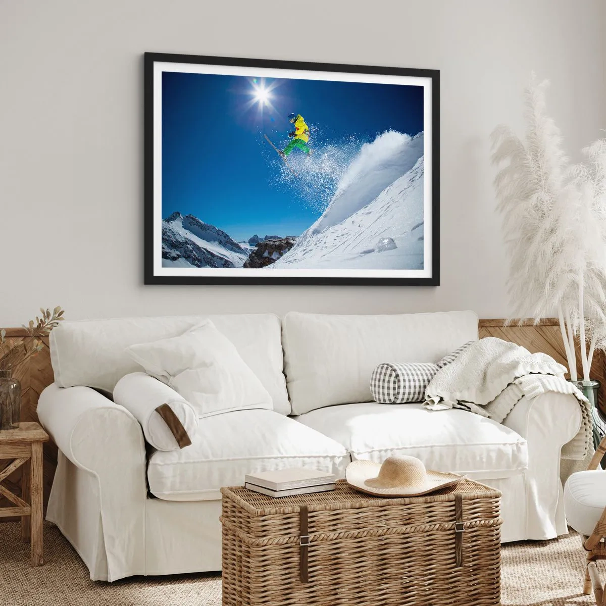 Plagát v čiernom ráme - Tancujúci s horami - 91x61 cm