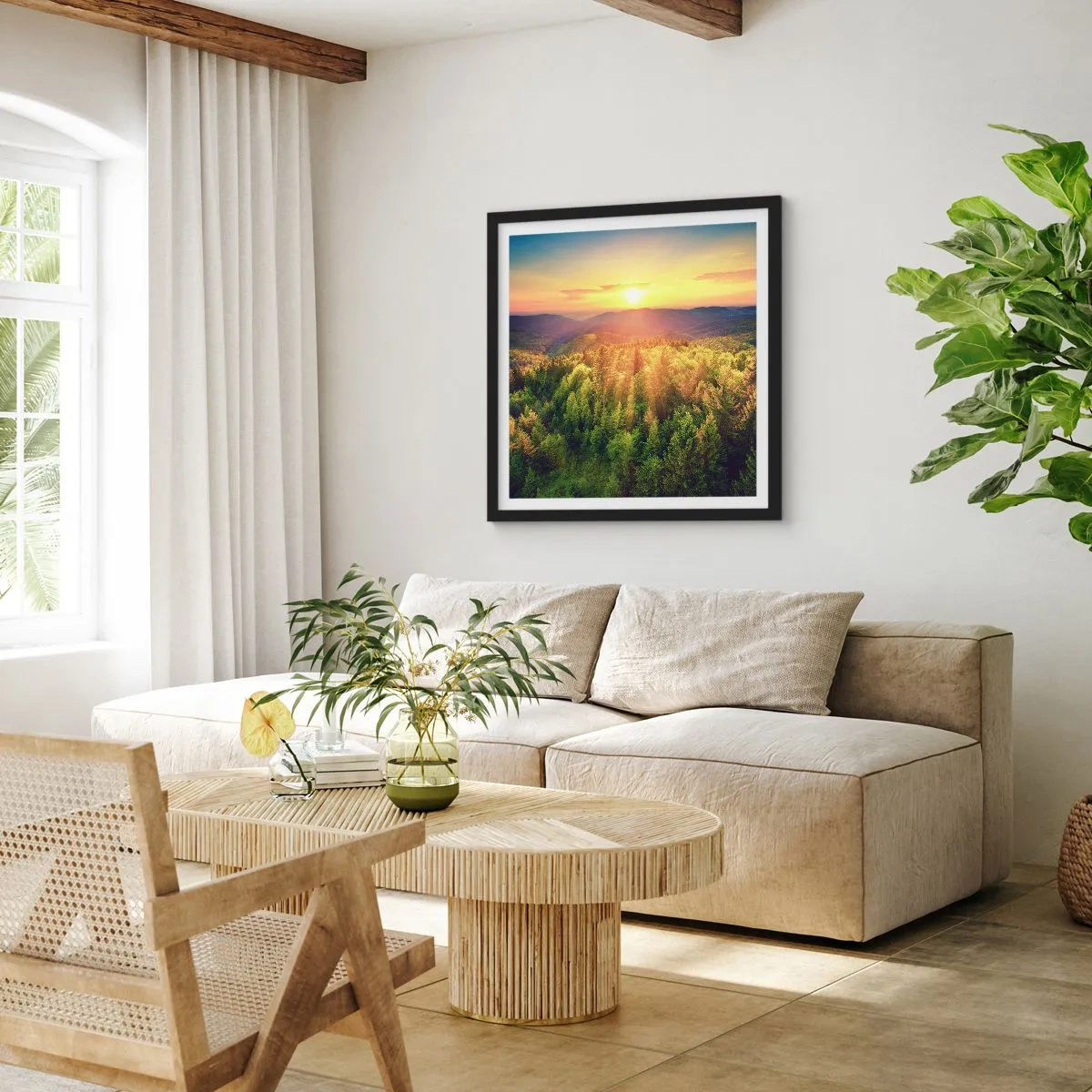 Plagát v čiernom ráme - Vrcholky a vrcholy - 60x60 cm