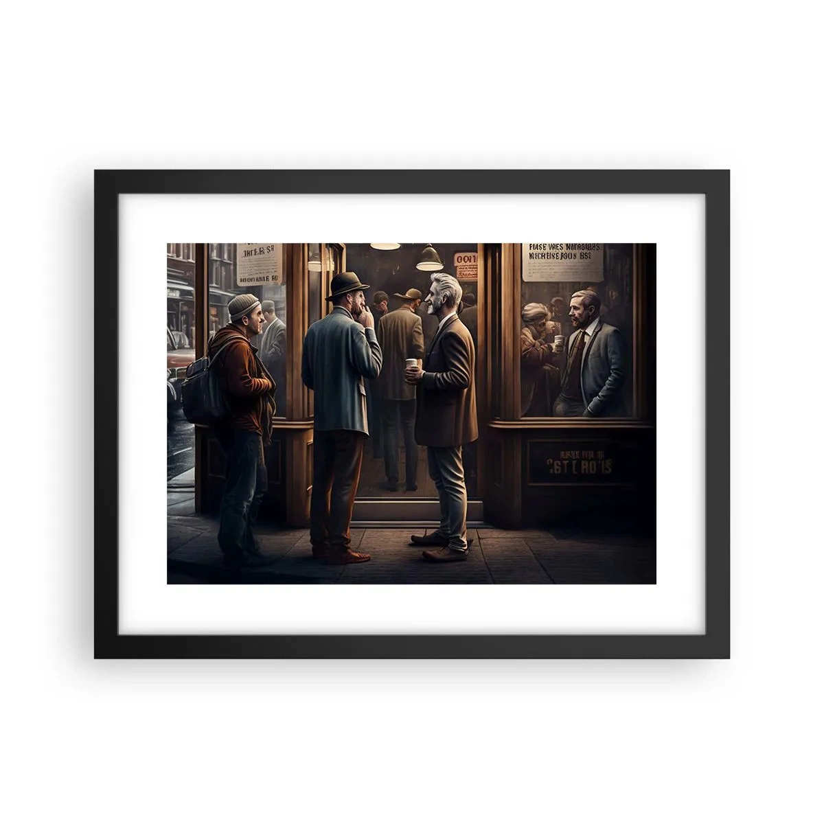 Plagát v čiernom ráme - Dobrá chvíľa dňa - 40x30 cm