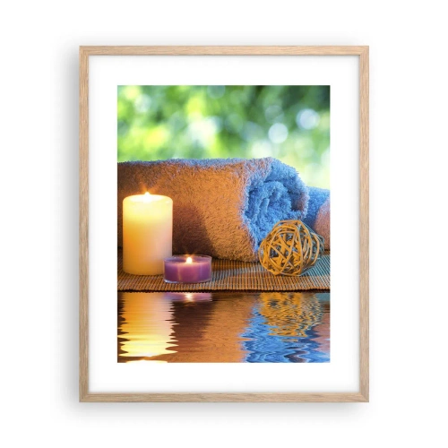 Plagát v ráme zo svetlého duba - Čas pre telo - 40x50 cm