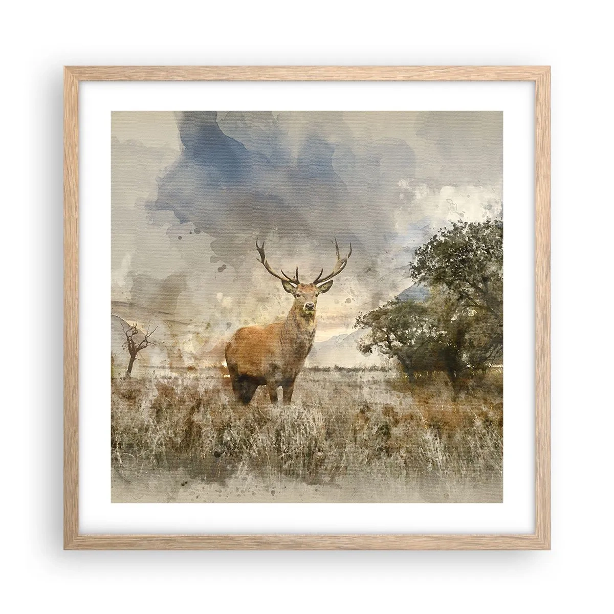 Plagát v ráme zo svetlého duba - Dôstojnosť - sila - majestátnosť - 50x50 cm