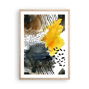 Plagát v ráme zo svetlého duba - Stretnutie živlov - 50x70 cm