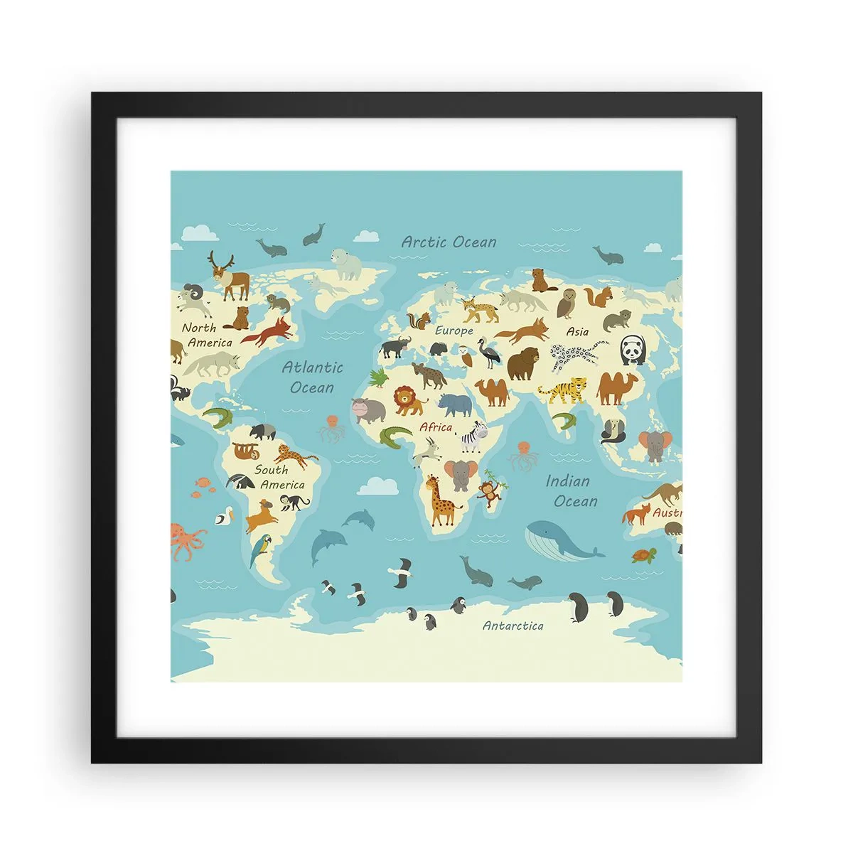 Plagát v čiernom ráme - Dobrí susedia - 40x40 cm