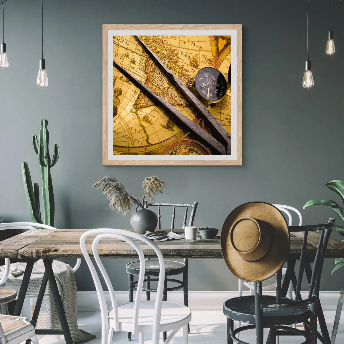 Plagát v ráme zo svetlého duba - Kde sú tie poklady? - 40x40 cm