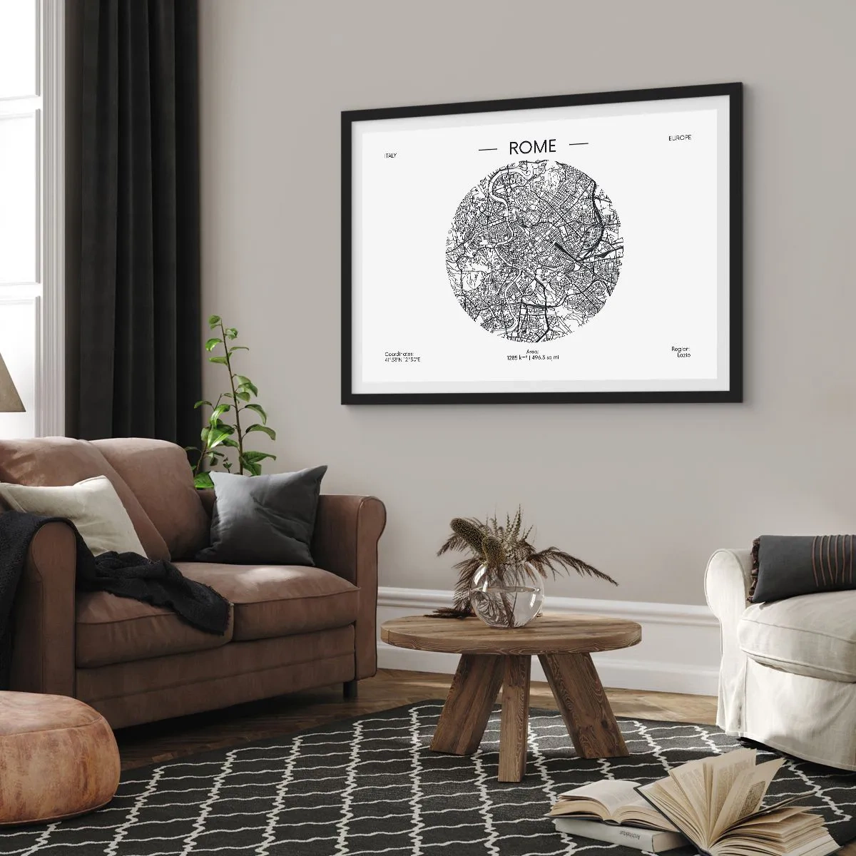 Plagát v čiernom ráme - Anatómia Ríma - 70x50 cm