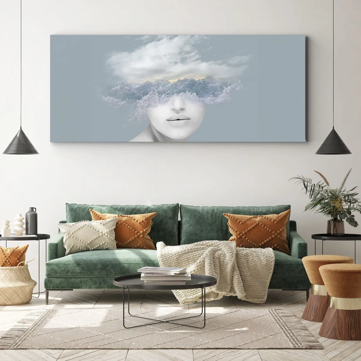 Obraz na plátne - S hlavou v oblakoch - 100x40 cm