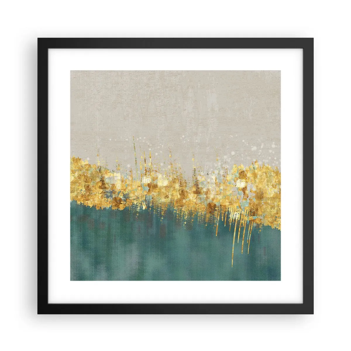 Plagát v čiernom ráme - Zlatá hranica - 40x40 cm